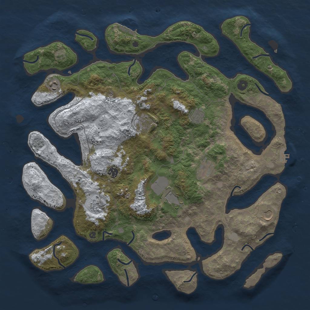 Rust Map: Procedural Map, Size: 4500, Seed: 2198713, 18 Monuments