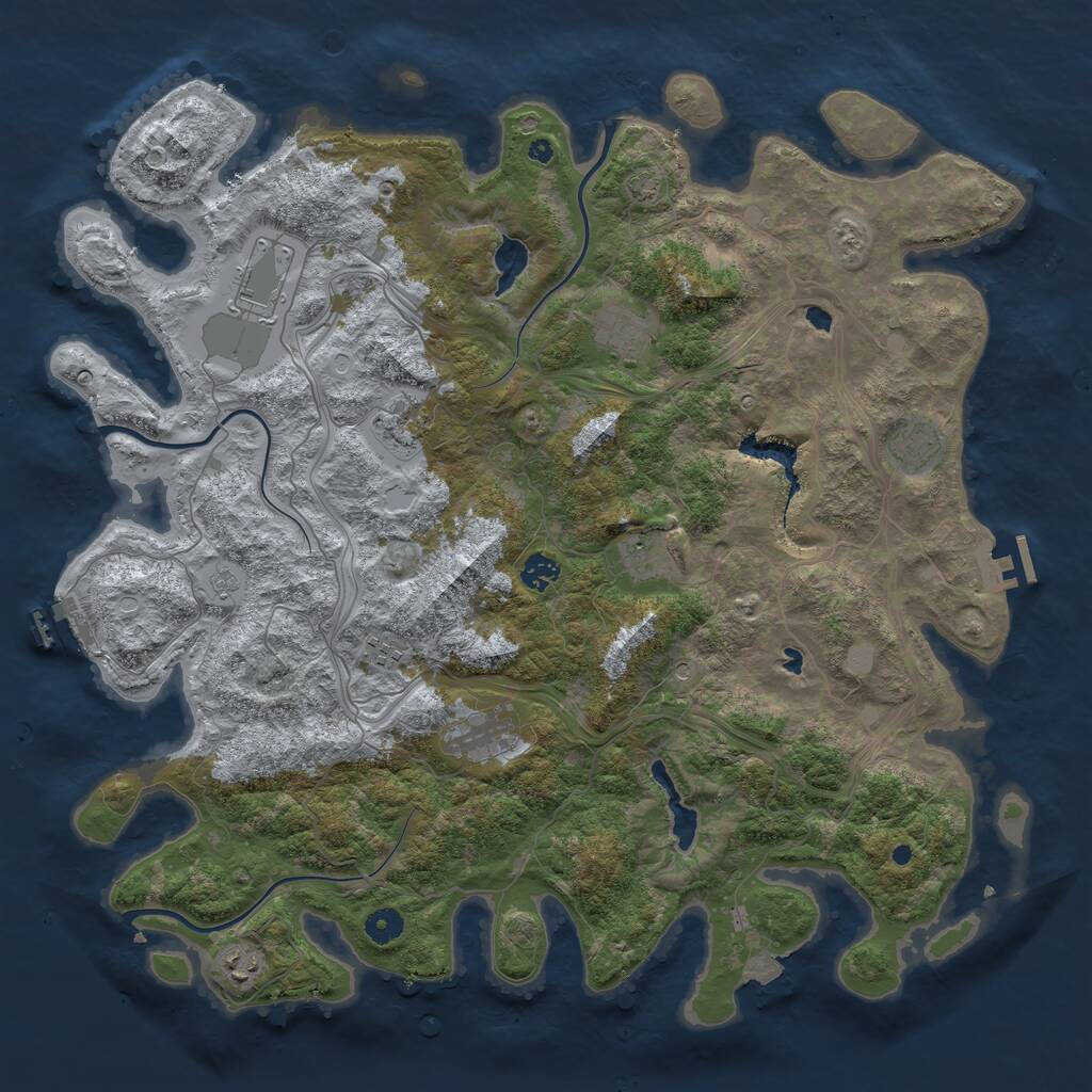Rust Map: Procedural Map, Size: 4500, Seed: 1697326, 15 Monuments