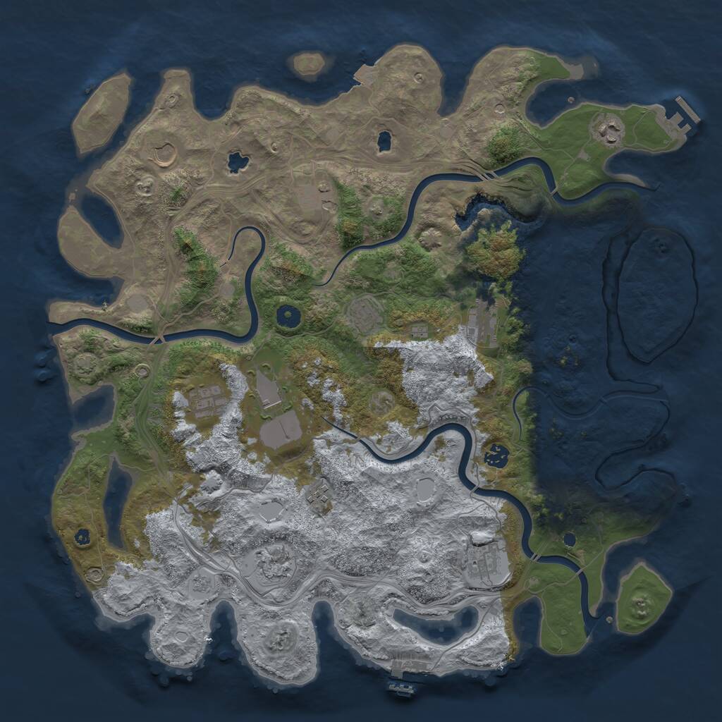 Rust Map: Procedural Map, Size: 4500, Seed: 1653861, 17 Monuments