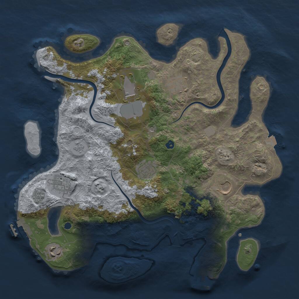 Rust Map: Procedural Map, Size: 3500, Seed: 11251, 13 Monuments