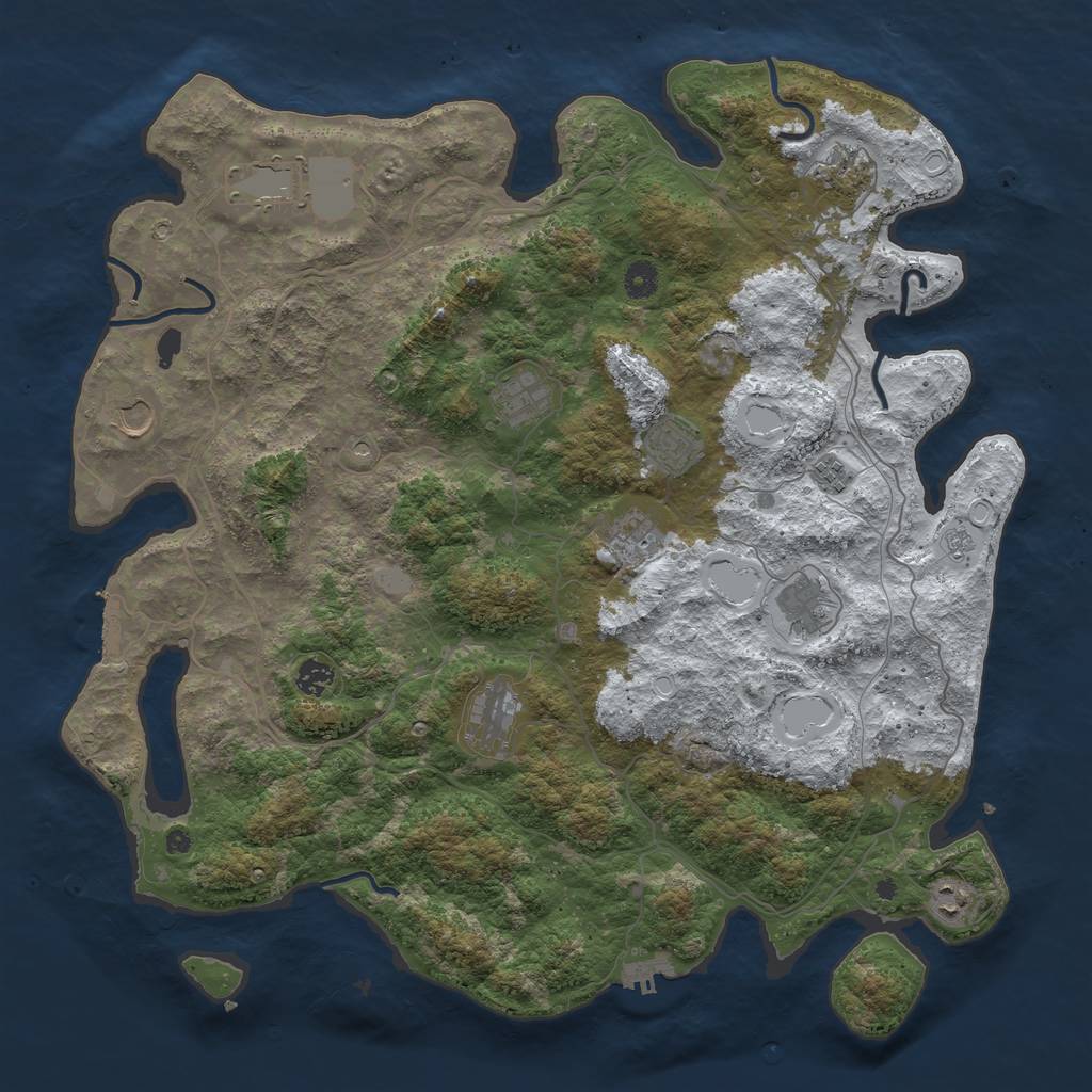 Rust Map: Procedural Map, Size: 4500, Seed: 1633732, 20 Monuments