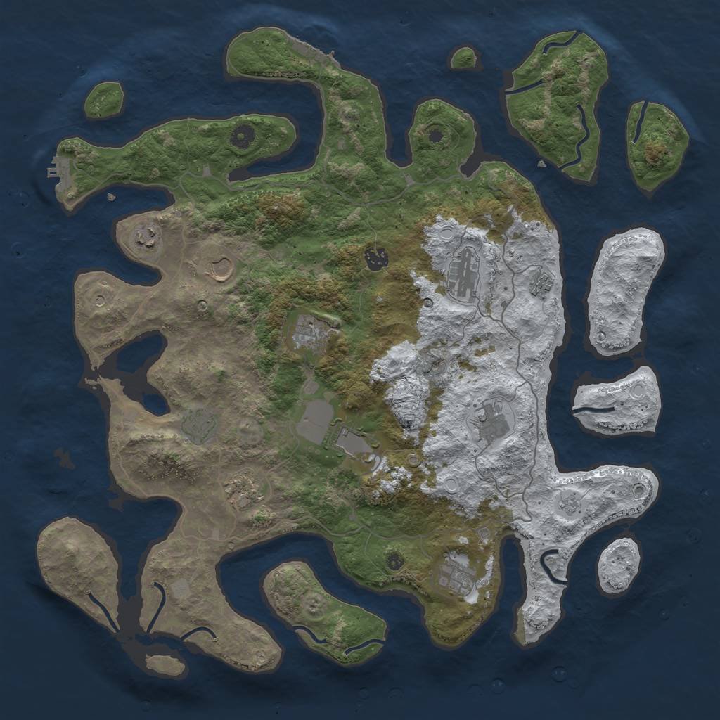 Rust Map: Procedural Map, Size: 4500, Seed: 5687753, 20 Monuments
