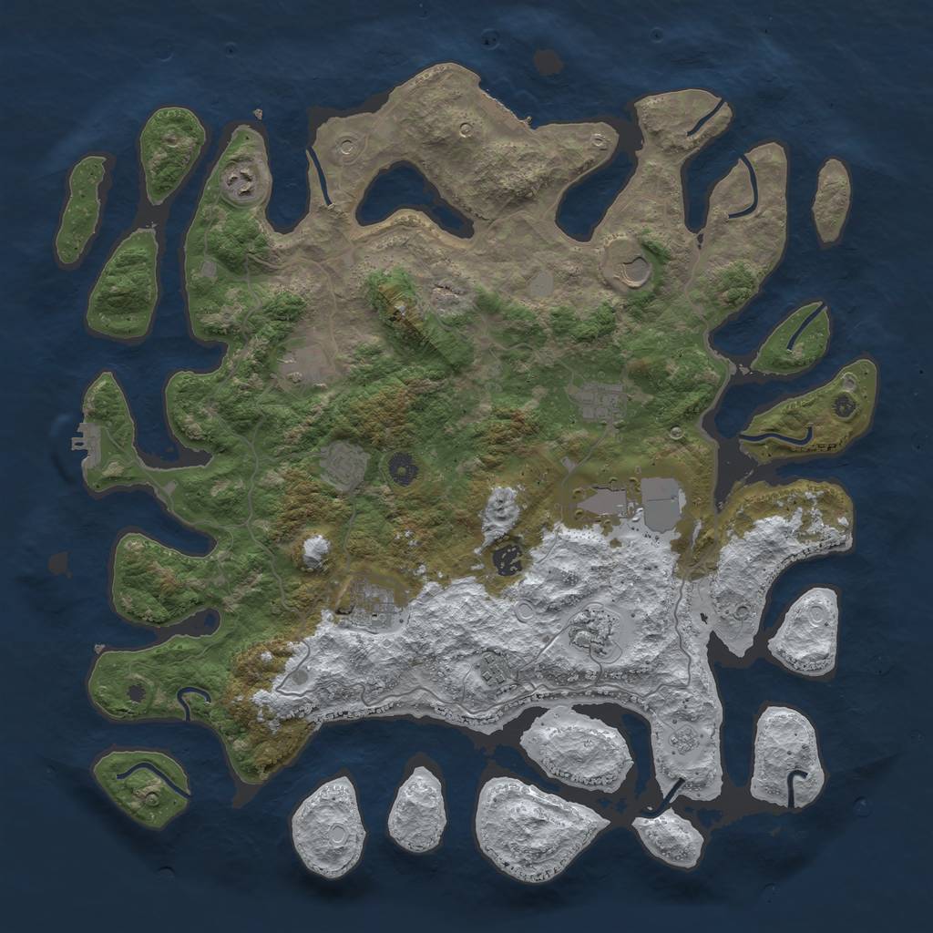 Rust Map: Procedural Map, Size: 4500, Seed: 2440978, 19 Monuments