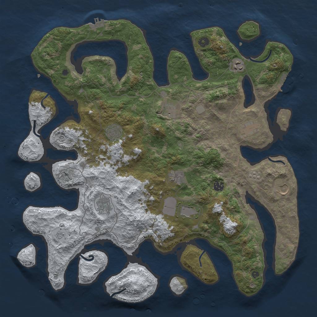 Rust Map: Procedural Map, Size: 4500, Seed: 4762485, 19 Monuments