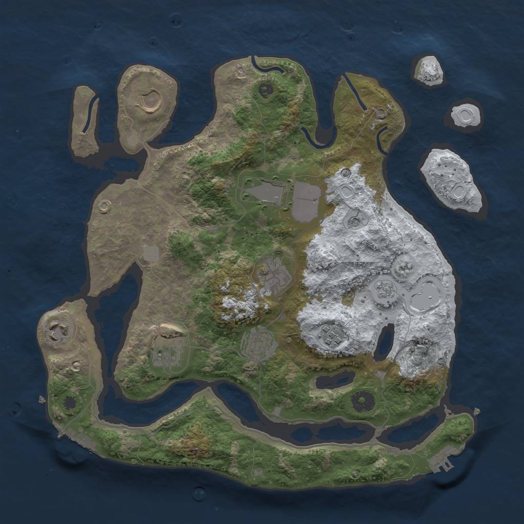 Rust Map: Procedural Map, Size: 3500, Seed: 4809954, 16 Monuments