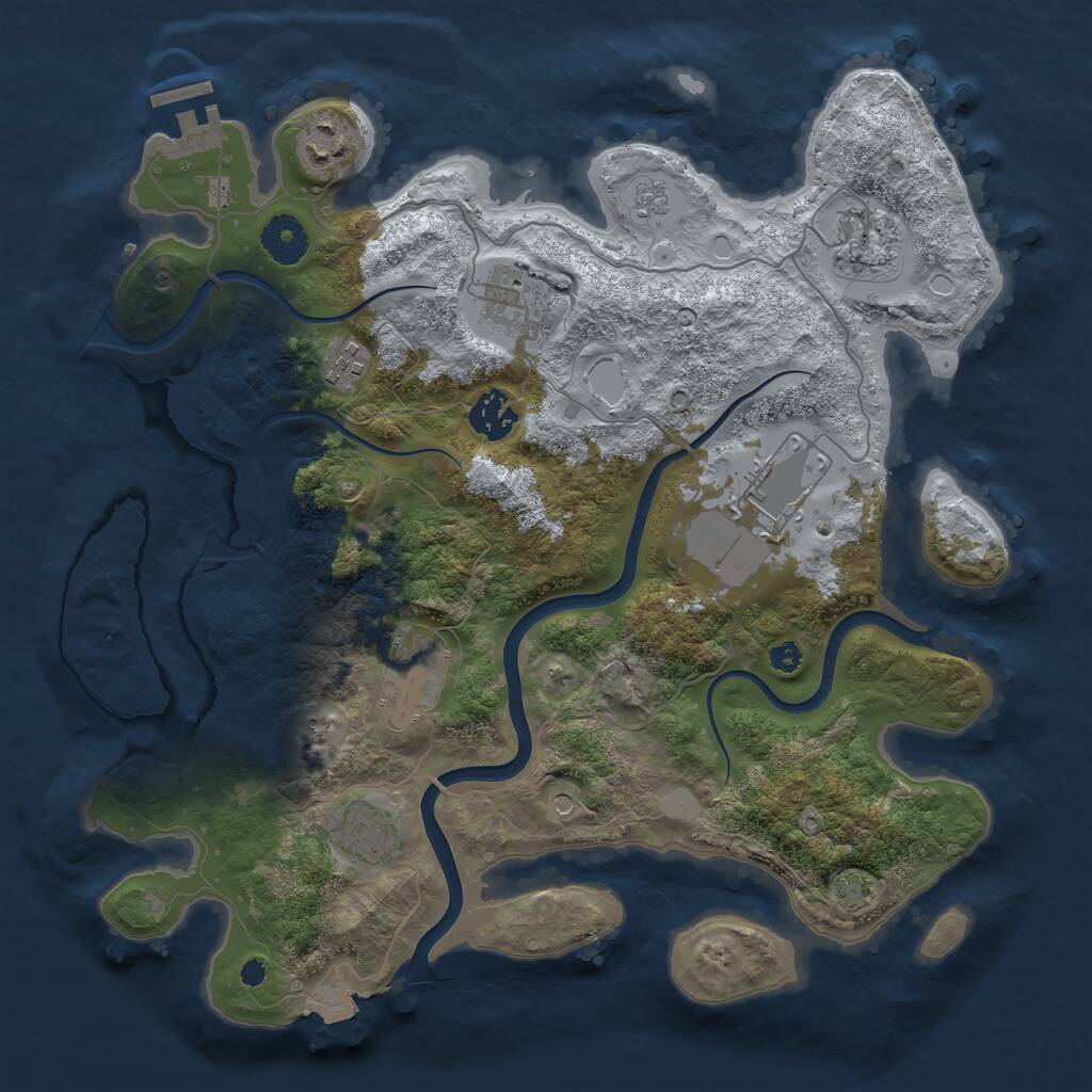 Rust Map: Procedural Map, Size: 3500, Seed: 5665845, 13 Monuments
