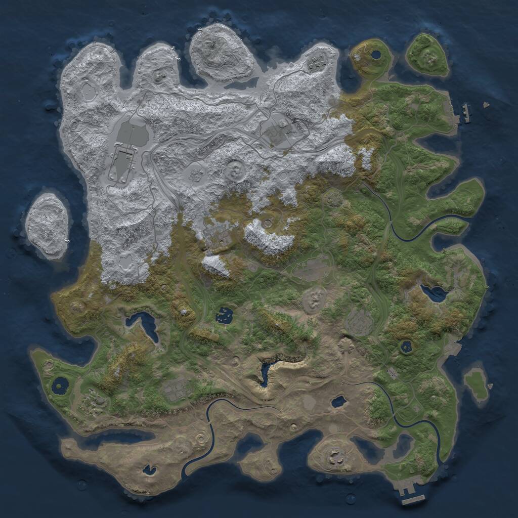 Rust Map: Procedural Map, Size: 4500, Seed: 2117492, 16 Monuments