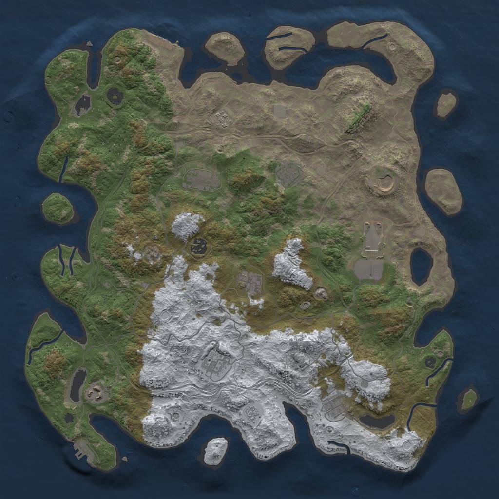 Rust Map: Procedural Map, Size: 4500, Seed: 1419486, 19 Monuments