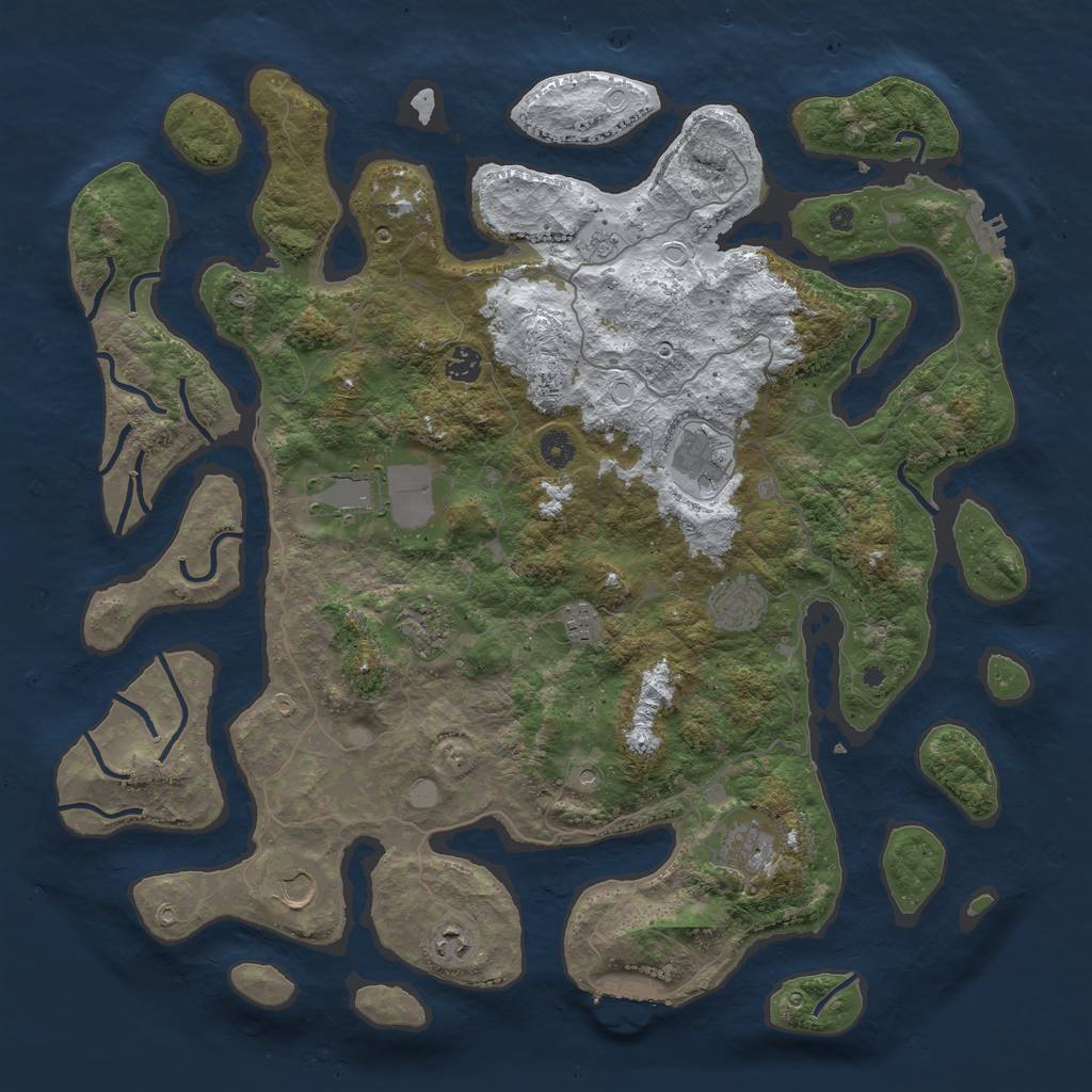Rust Map: Procedural Map, Size: 4500, Seed: 4908098, 18 Monuments
