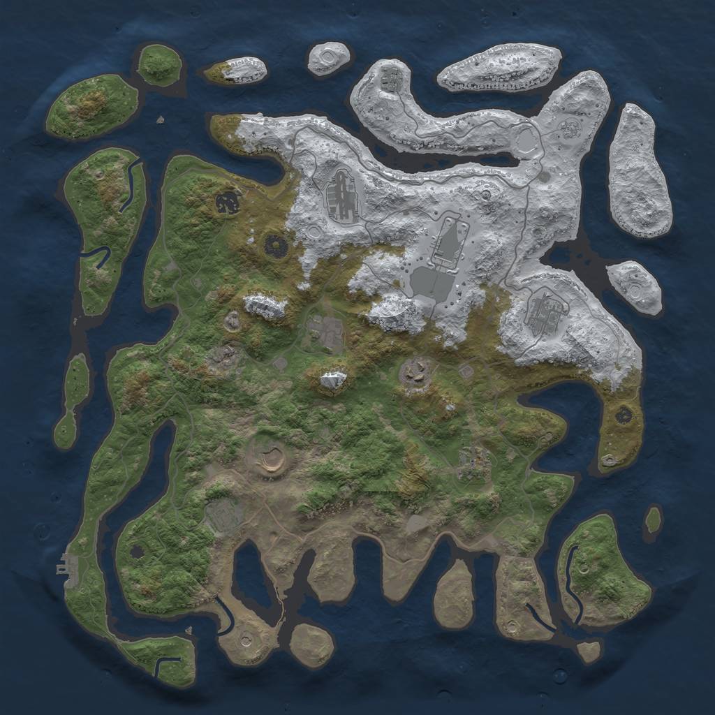 Rust Map: Procedural Map, Size: 4500, Seed: 271115, 18 Monuments