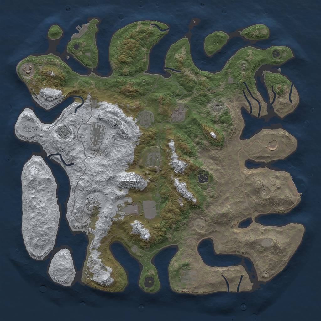Rust Map: Procedural Map, Size: 4500, Seed: 140683, 20 Monuments