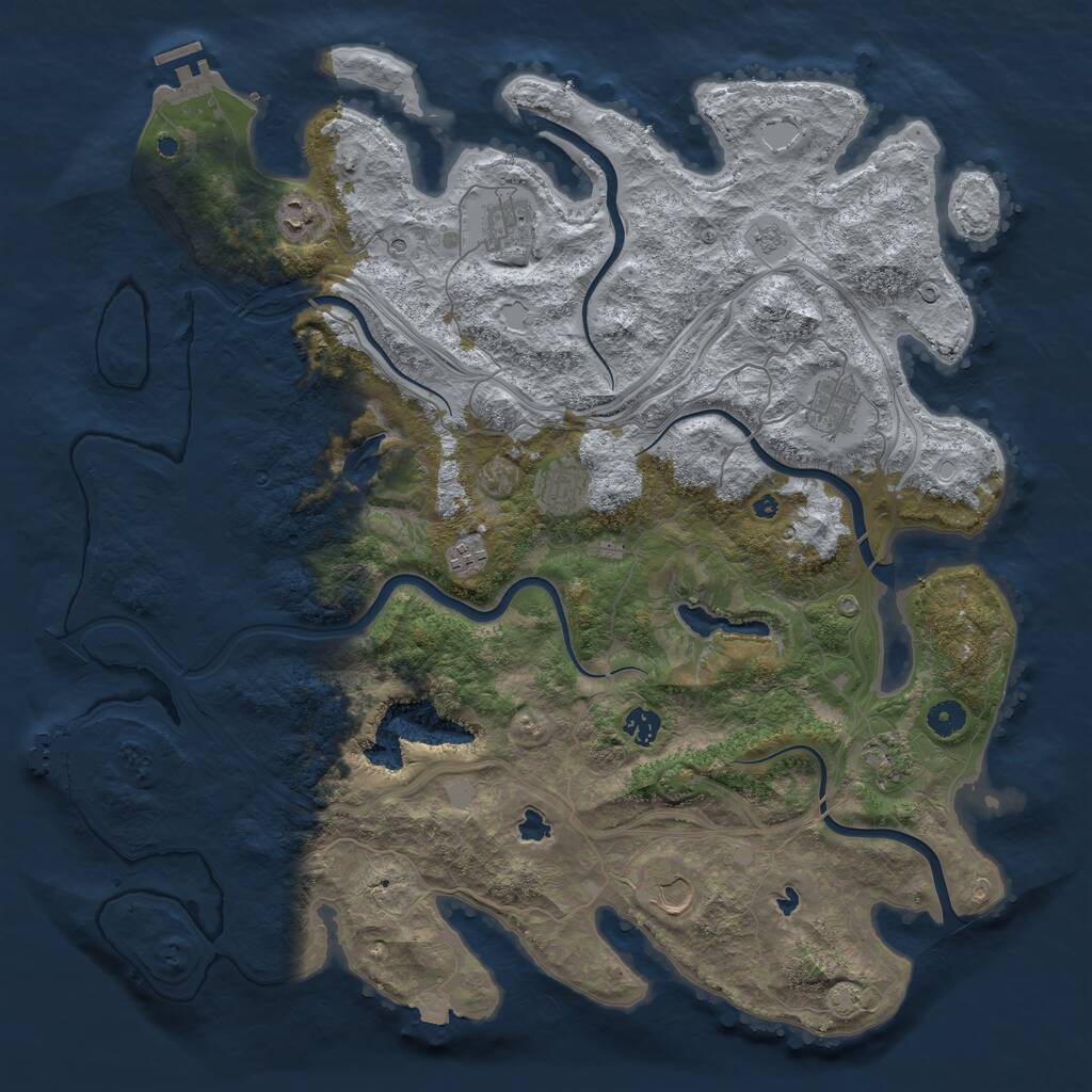 Rust Map: Procedural Map, Size: 4500, Seed: 5077165, 14 Monuments