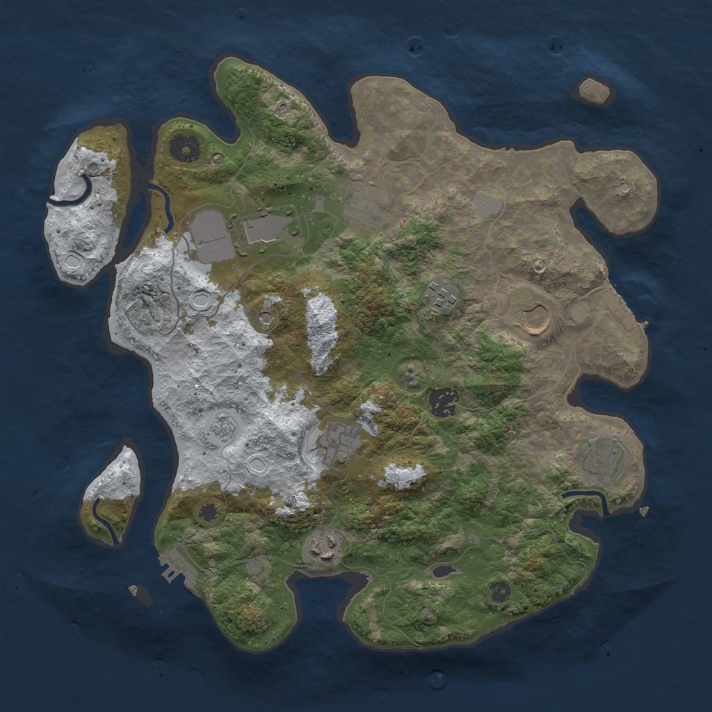Rust Map: Procedural Map, Size: 3500, Seed: 1979, 17 Monuments