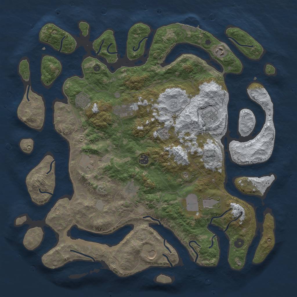 Rust Map: Procedural Map, Size: 4500, Seed: 4477311, 18 Monuments