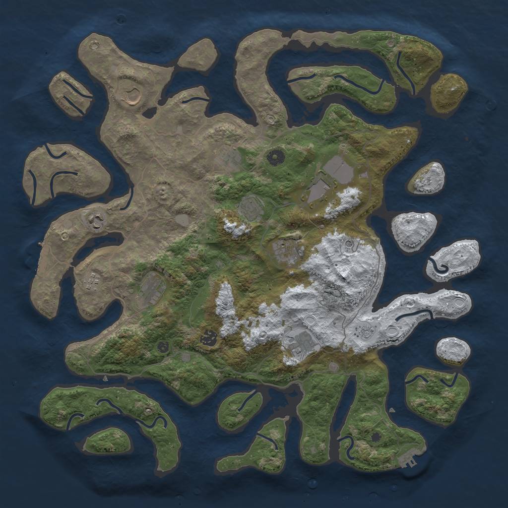 Rust Map: Procedural Map, Size: 4500, Seed: 2211916, 19 Monuments