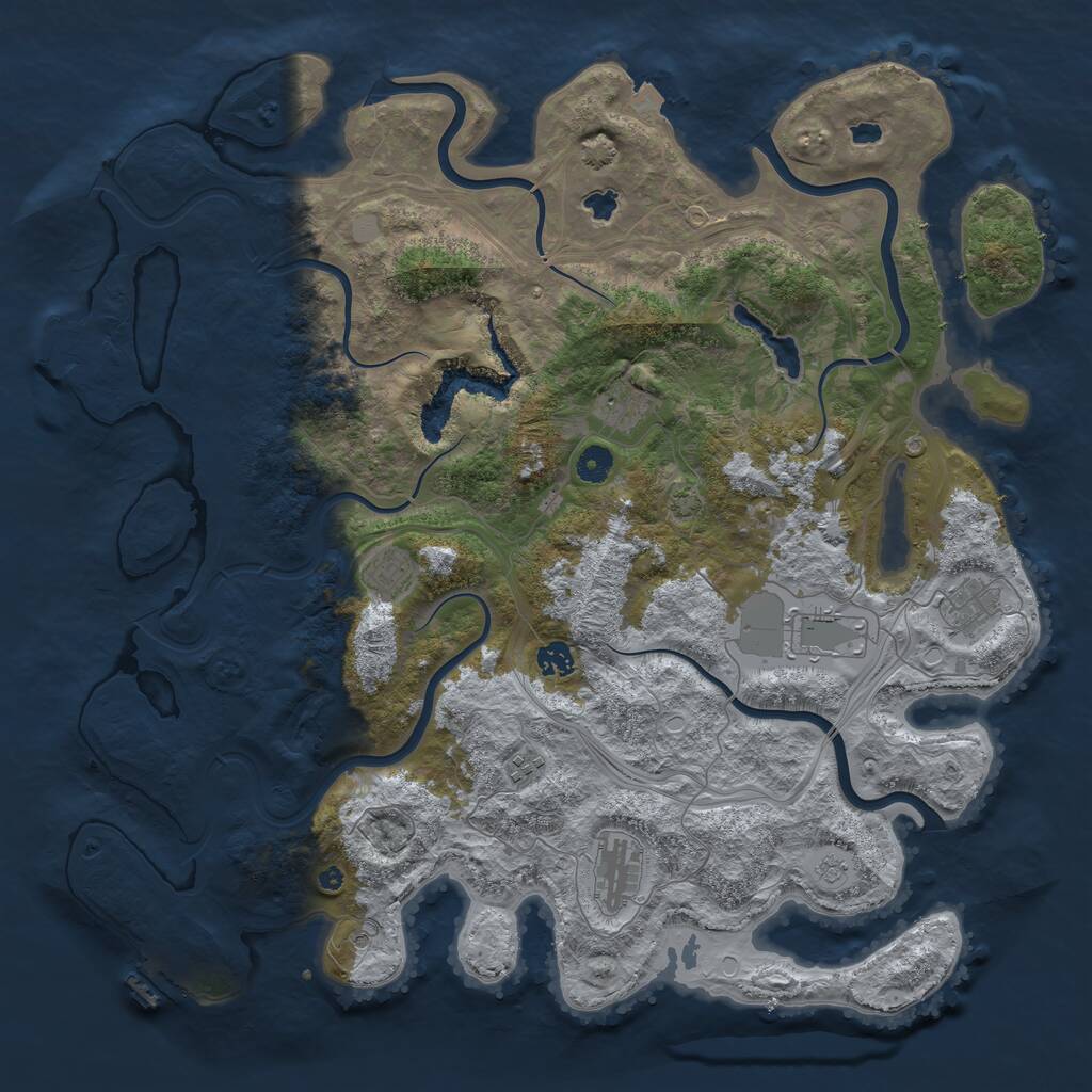 Rust Map: Procedural Map, Size: 4500, Seed: 937324, 13 Monuments