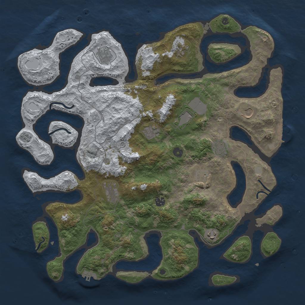 Rust Map: Procedural Map, Size: 4500, Seed: 5988086, 20 Monuments