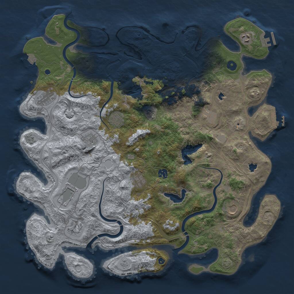 Rust Map: Procedural Map, Size: 4500, Seed: 3587555, 17 Monuments