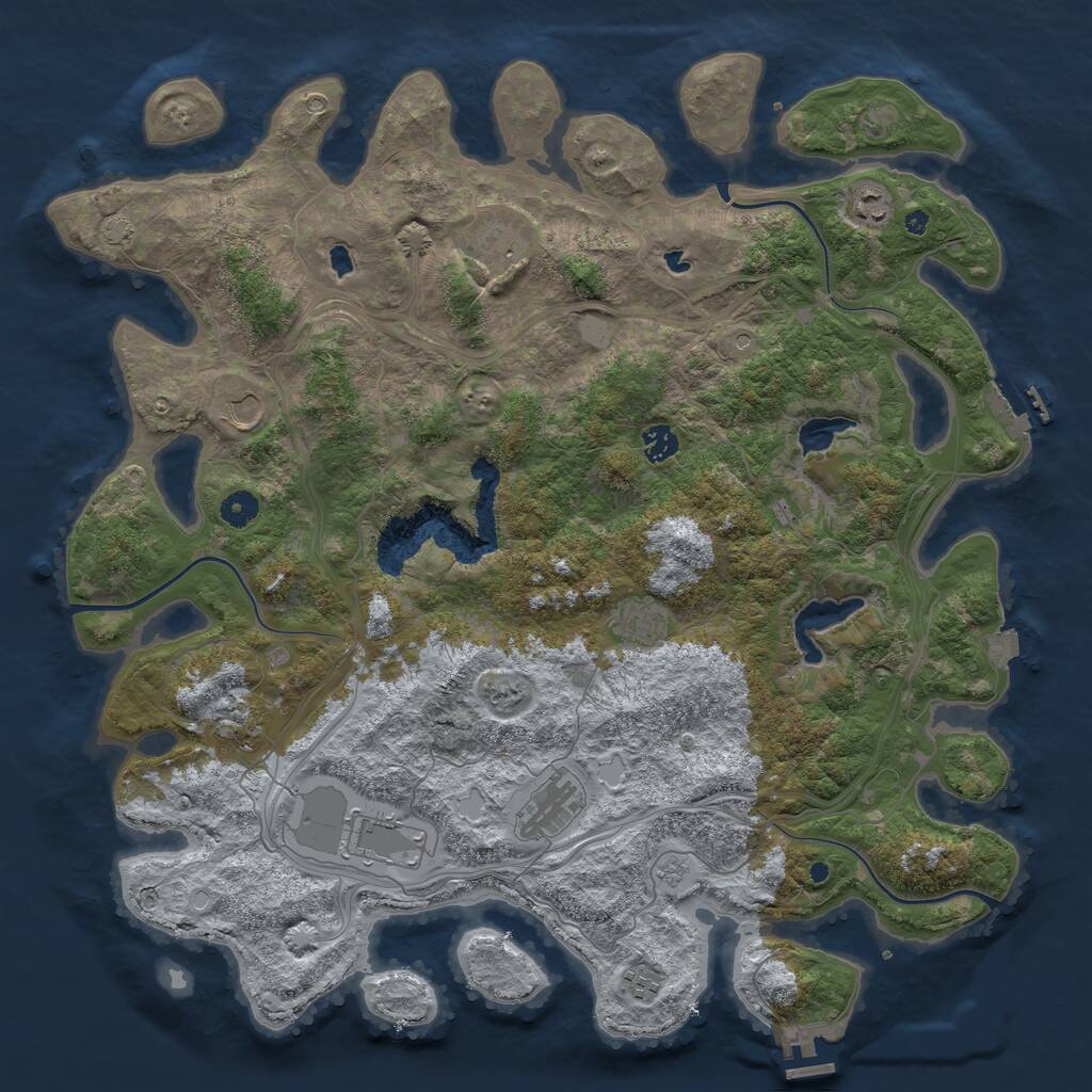 Rust Map: Procedural Map, Size: 4500, Seed: 1596272, 15 Monuments