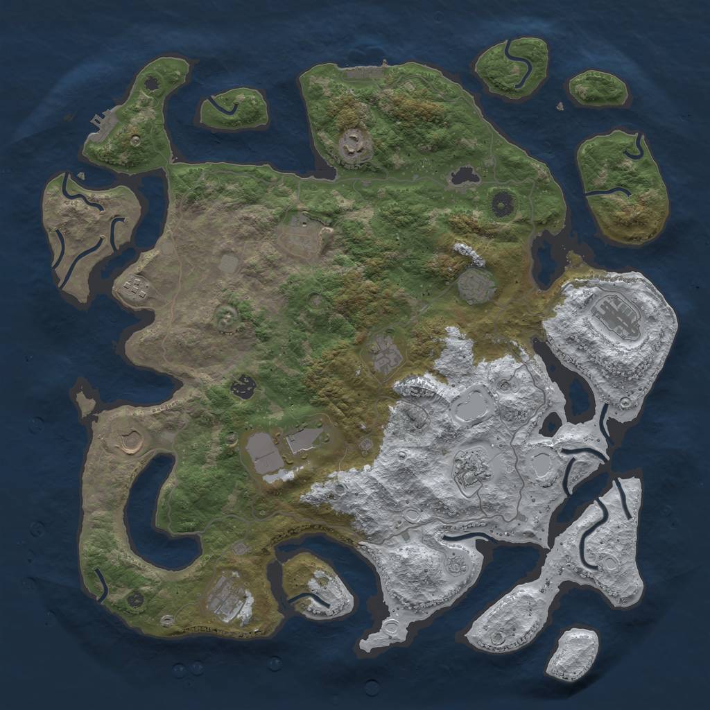 Rust Map: Procedural Map, Size: 4500, Seed: 2340649, 20 Monuments