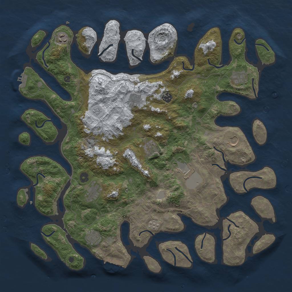 Rust Map: Procedural Map, Size: 4500, Seed: 746384741, 19 Monuments