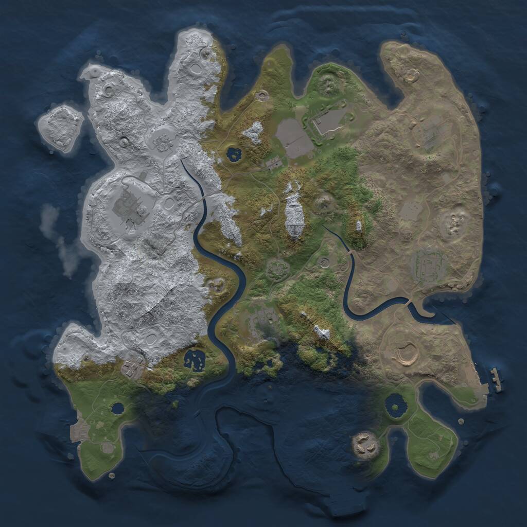 Rust Map: Procedural Map, Size: 3500, Seed: 5017909, 15 Monuments