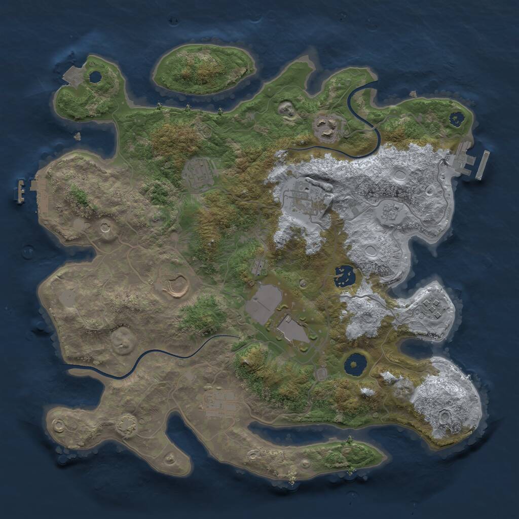 Rust Map: Procedural Map, Size: 3500, Seed: 1149420, 14 Monuments