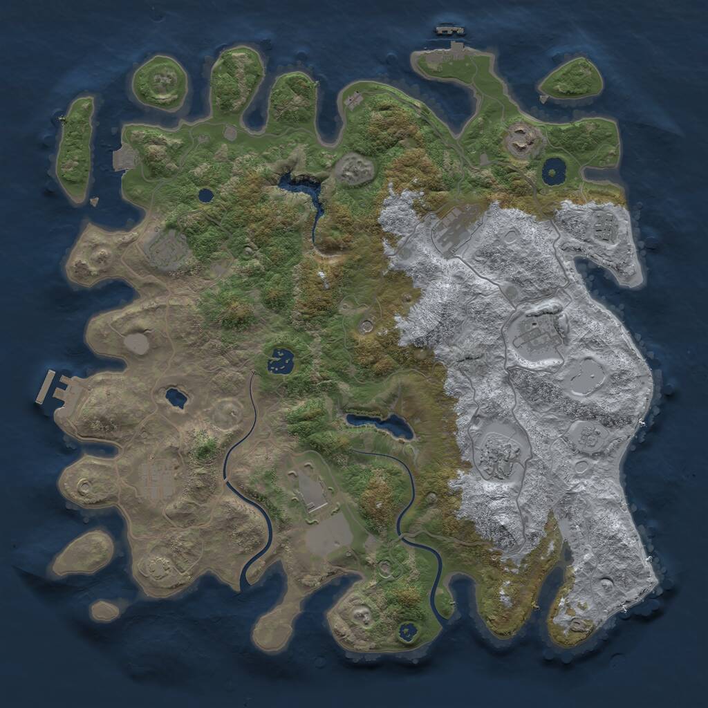 Rust Map: Procedural Map, Size: 4000, Seed: 1545683957, 15 Monuments