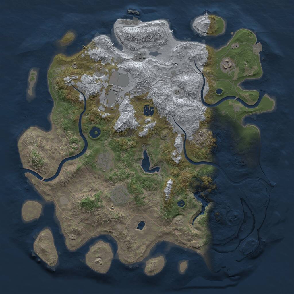 Rust Map: Procedural Map, Size: 4000, Seed: 960903086, 12 Monuments