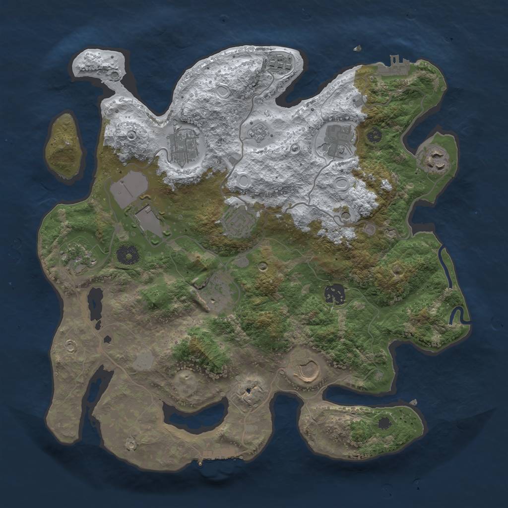 Rust Map: Procedural Map, Size: 3500, Seed: 3111816, 19 Monuments