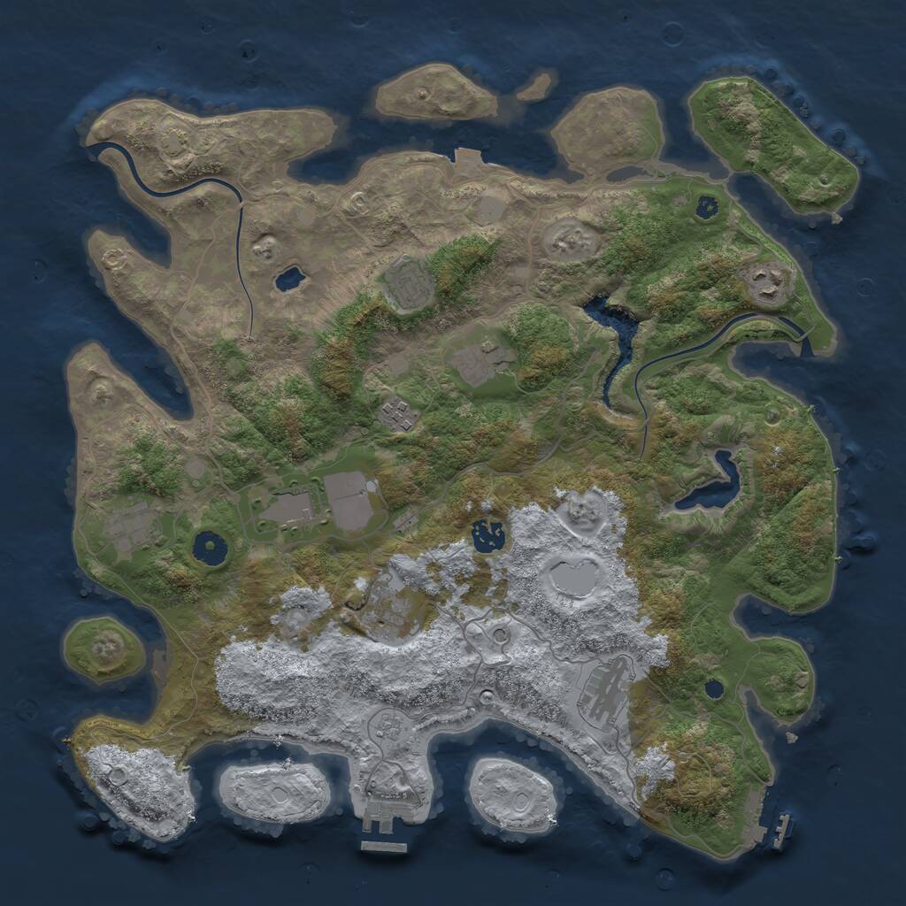 Rust Map: Procedural Map, Size: 4000, Seed: 1936979889, 15 Monuments