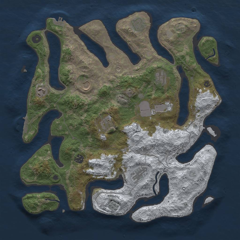 Rust Map: Procedural Map, Size: 4000, Seed: 314, 18 Monuments