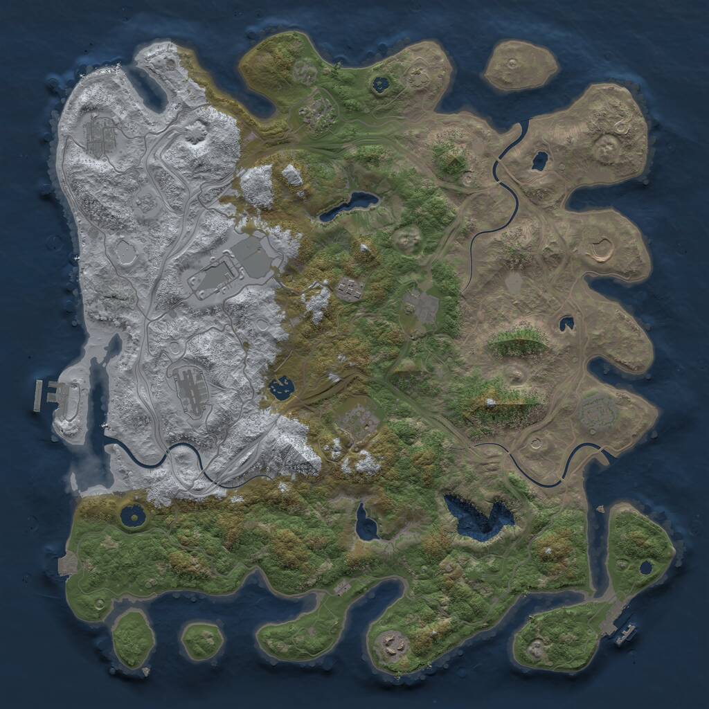 Rust Map: Procedural Map, Size: 4500, Seed: 62367190, 17 Monuments