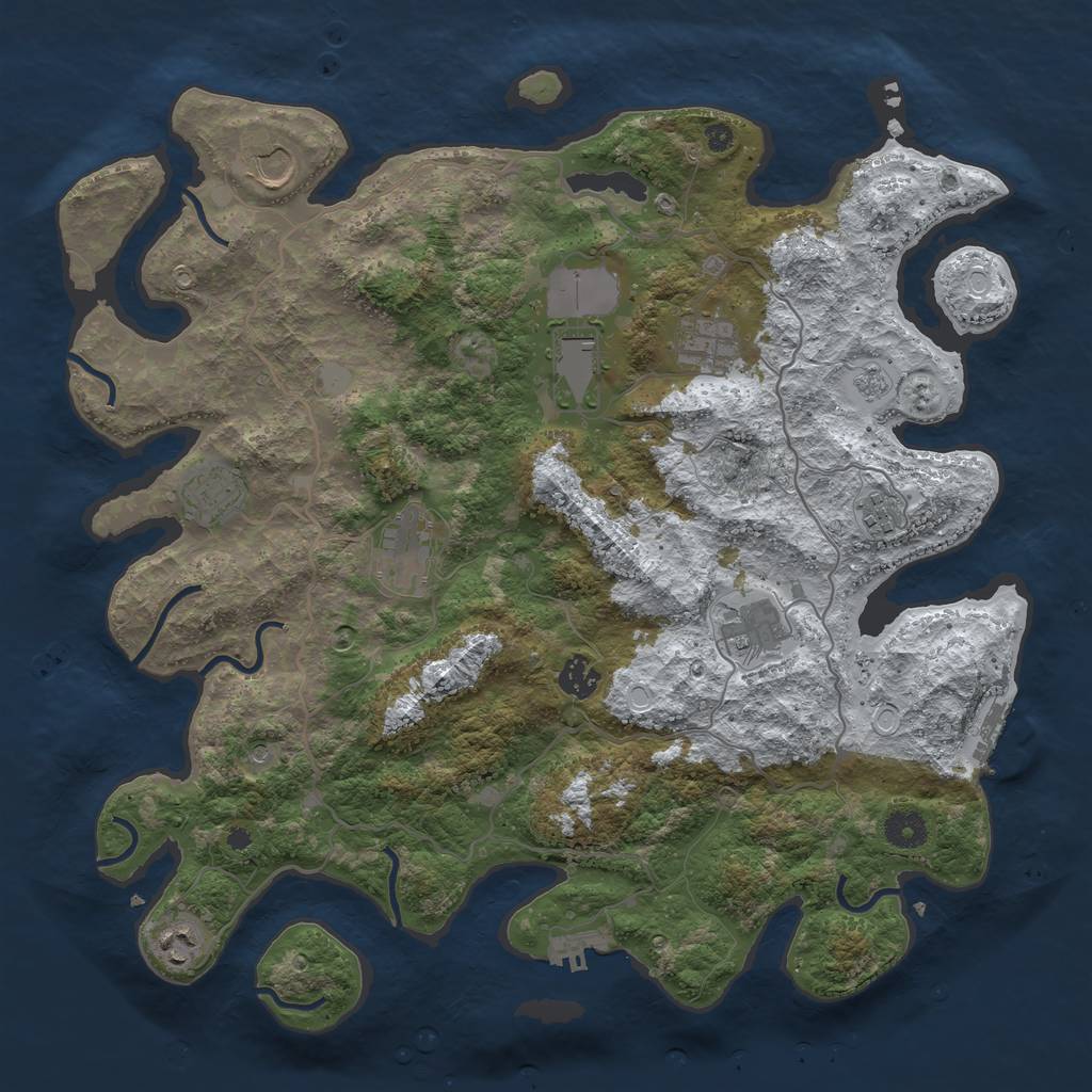 Rust Map: Procedural Map, Size: 4000, Seed: 2114837, 18 Monuments