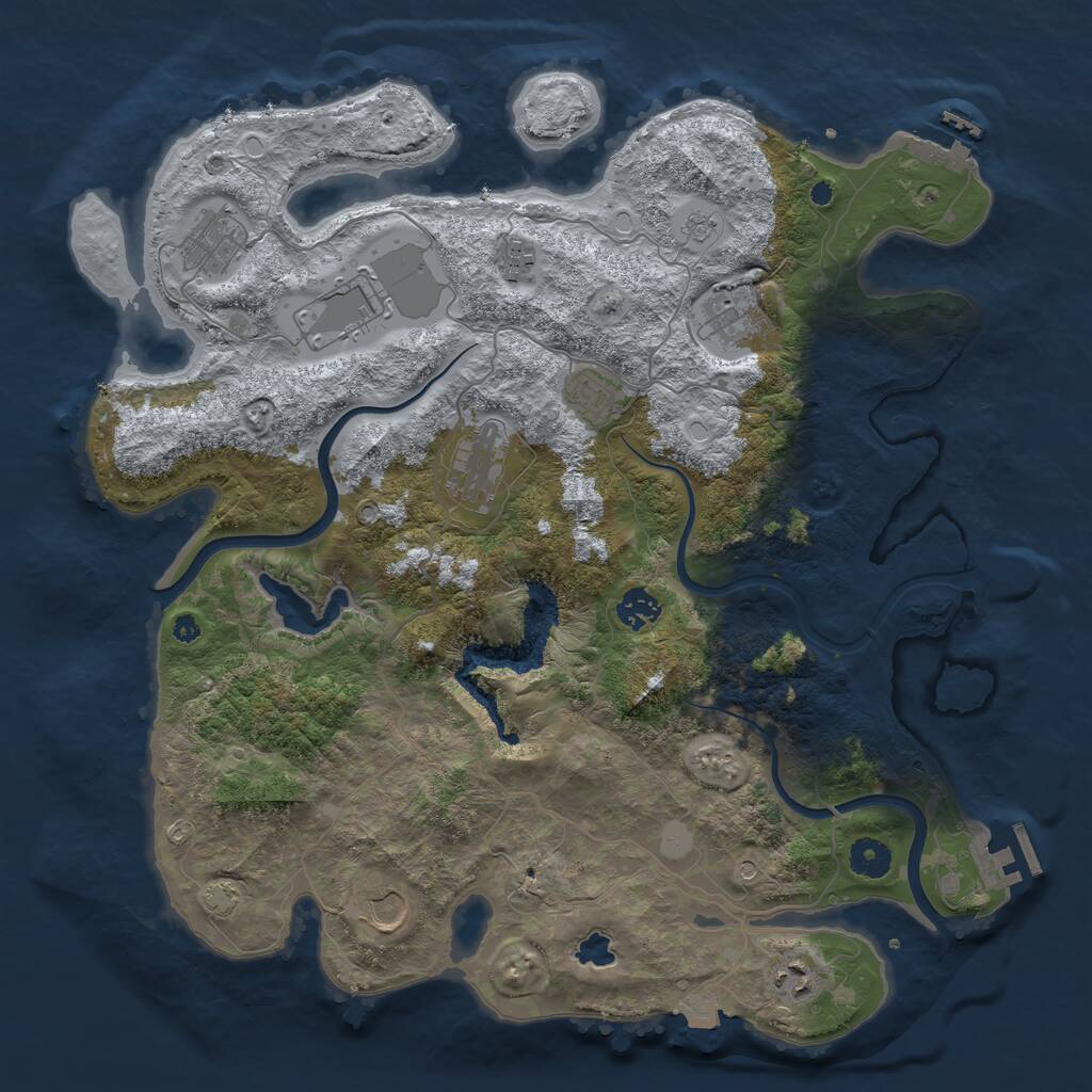 Rust Map: Procedural Map, Size: 4000, Seed: 554612, 15 Monuments