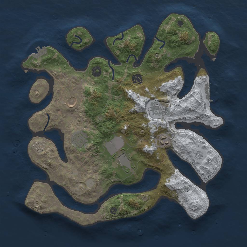 Rust Map: Procedural Map, Size: 3500, Seed: 361928, 15 Monuments
