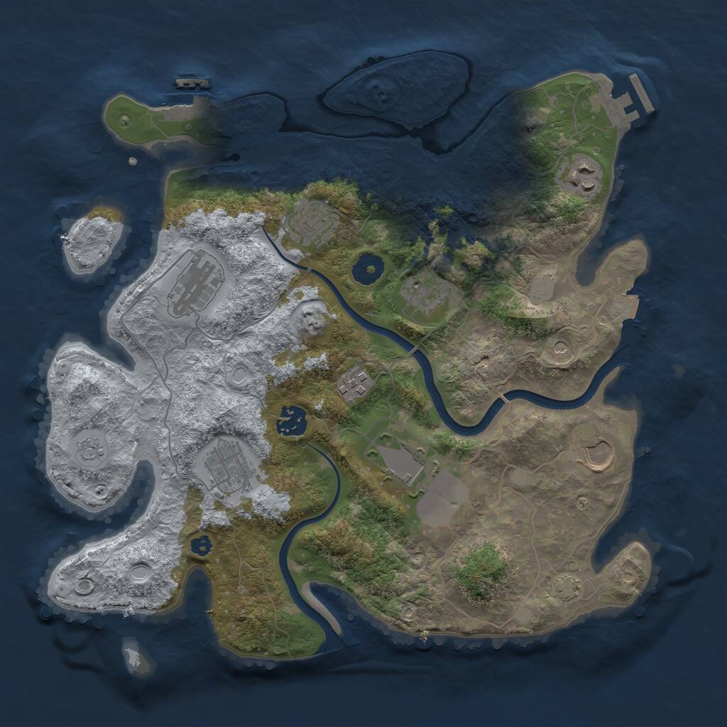 Rust Map: Procedural Map, Size: 3500, Seed: 4000, 15 Monuments