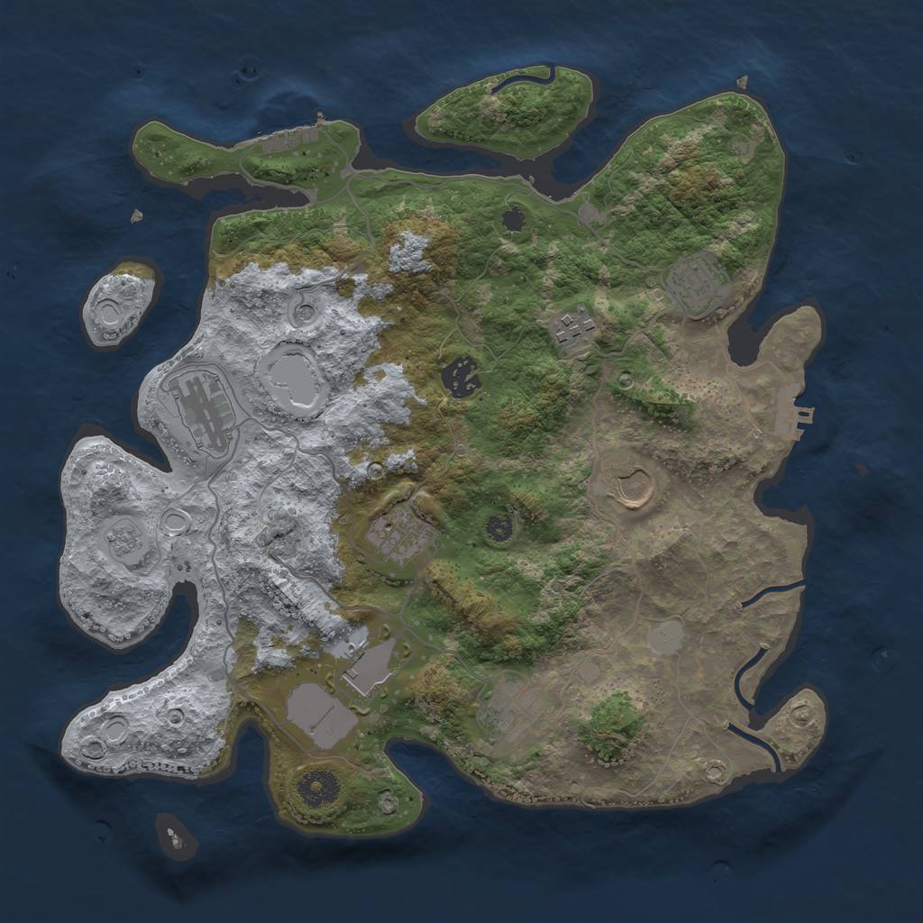 Rust Map: Procedural Map, Size: 3500, Seed: 4000, 15 Monuments