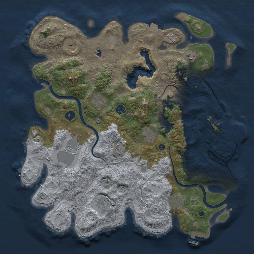 Rust Map: Procedural Map, Size: 4000, Seed: 5725439, 15 Monuments
