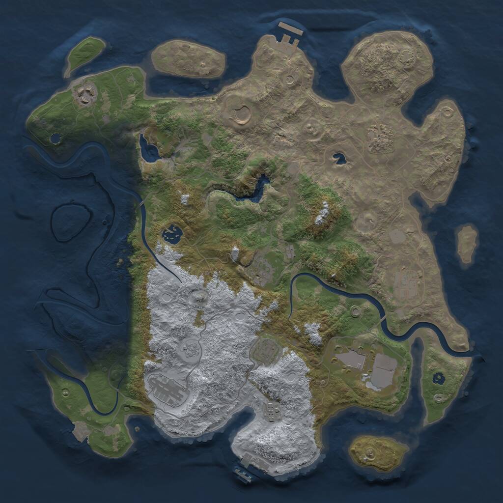 Rust Map: Procedural Map, Size: 4000, Seed: 118299151, 16 Monuments