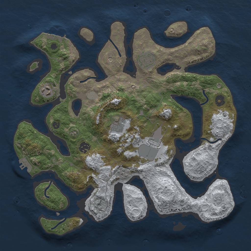 Rust Map: Procedural Map, Size: 3500, Seed: 1439284, 15 Monuments