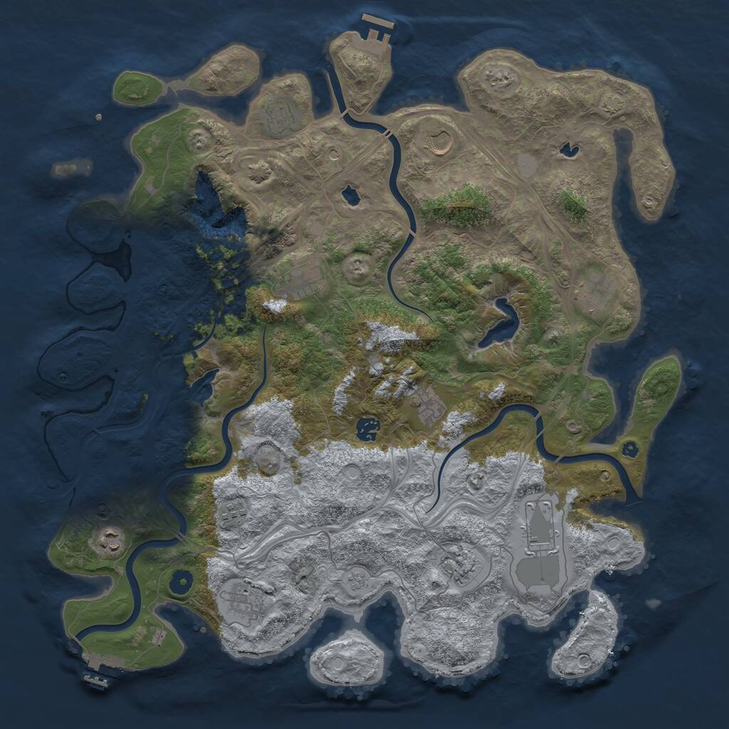 Rust Map: Procedural Map, Size: 4500, Seed: 3454949, 17 Monuments