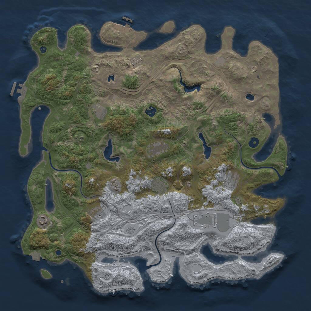 Rust Map: Procedural Map, Size: 4500, Seed: 4412292, 15 Monuments