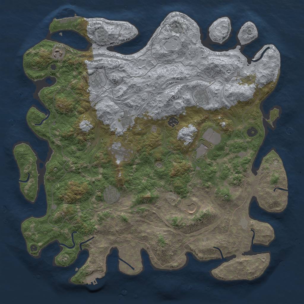 Rust Map: Procedural Map, Size: 4500, Seed: 400, 17 Monuments