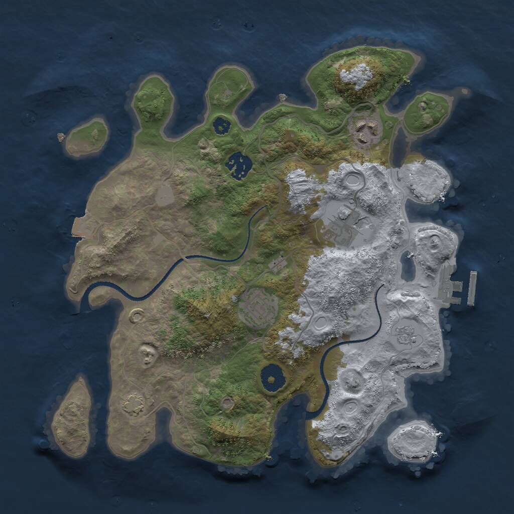 Rust Map: Procedural Map, Size: 3000, Seed: 232, 8 Monuments