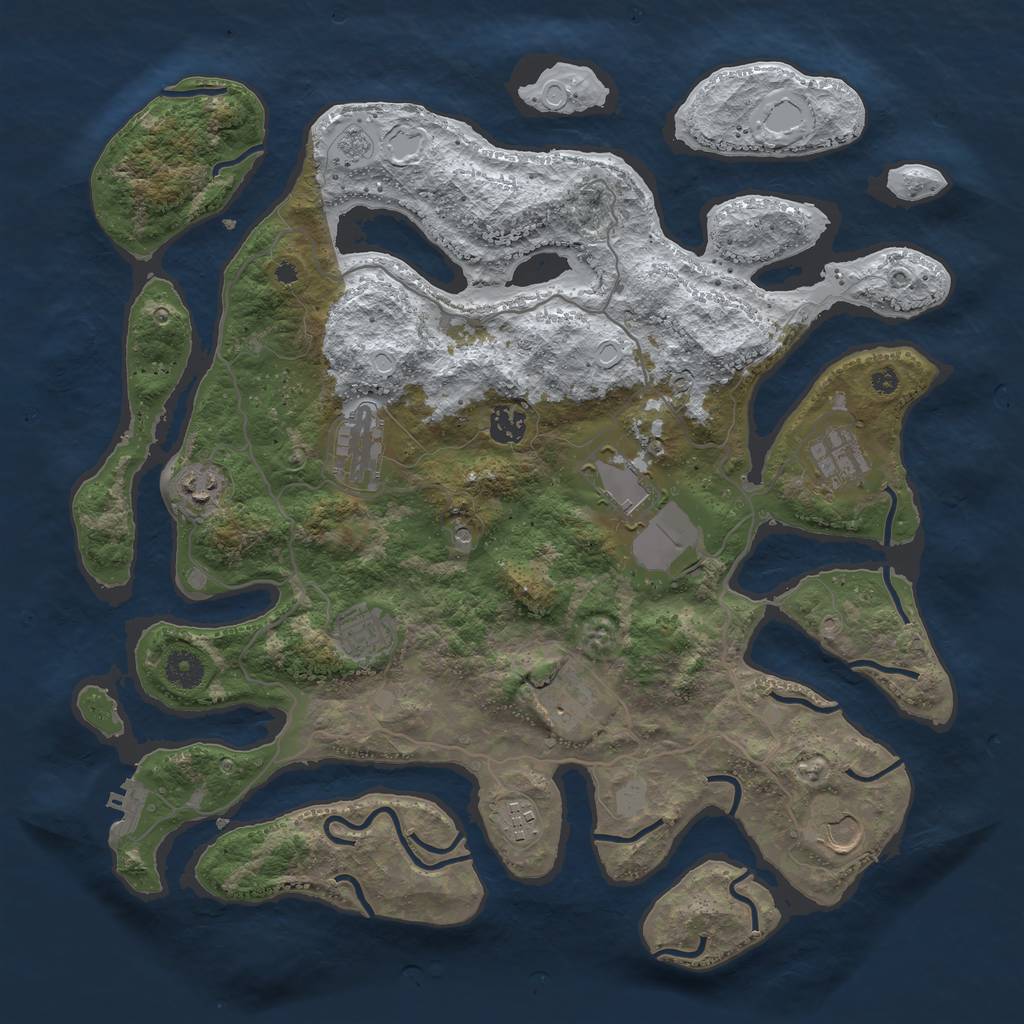 Rust Map: Procedural Map, Size: 4000, Seed: 5481058, 17 Monuments