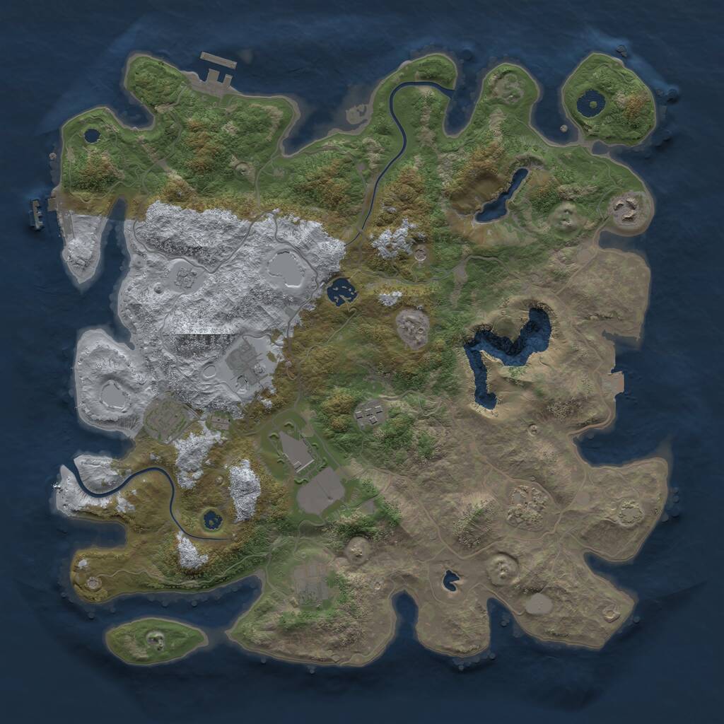Rust Map: Procedural Map, Size: 4000, Seed: 9545495, 14 Monuments