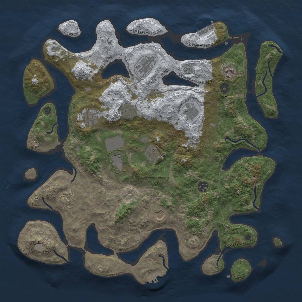 Rust Map: Procedural Map, Size: 4300, Seed: 1131113555, 20 Monuments