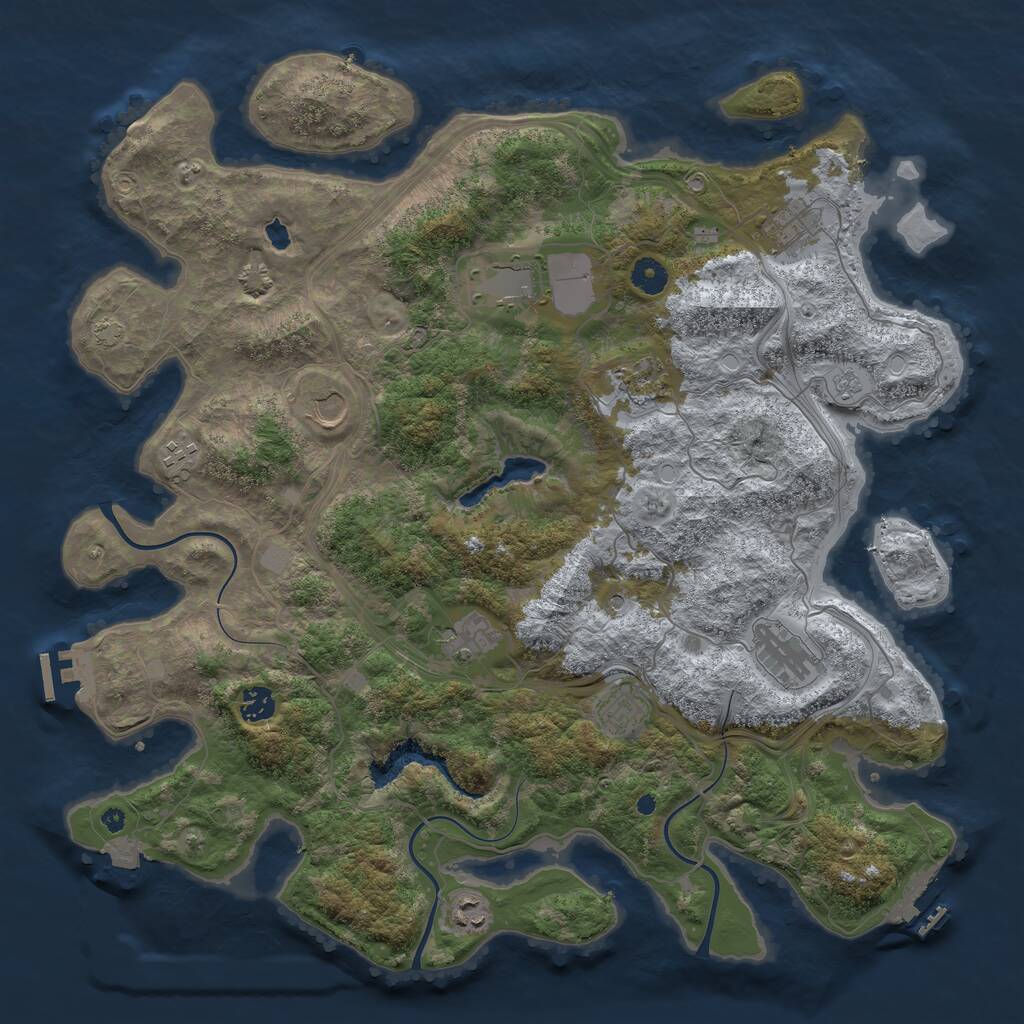 Rust Map: Procedural Map, Size: 4300, Seed: 118959766, 16 Monuments