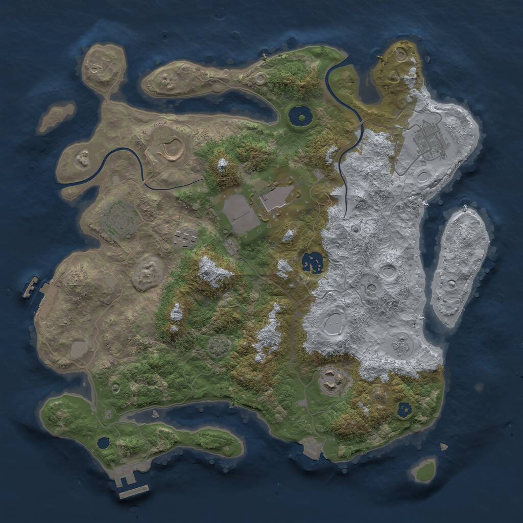 Rust Map: Procedural Map, Size: 3500, Seed: 4968272, 13 Monuments